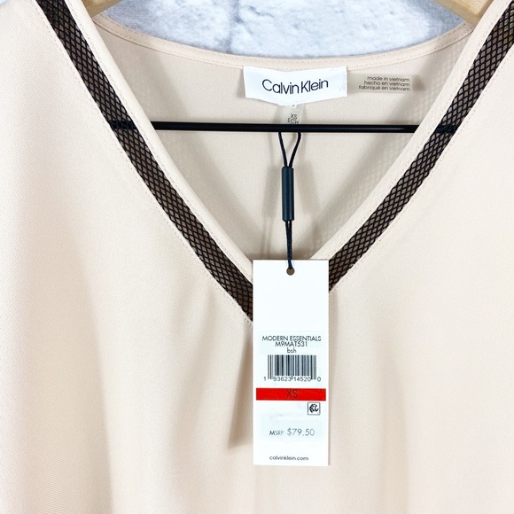 Calvin Klein NWT V-Neck Blush Pink Blouse - Picture 5 of 7